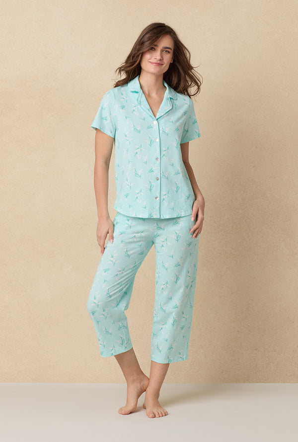 Carole Hochman Lily Of The Valley Cotton Capri Pajama Set