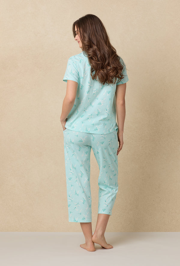 Carole Hochman Lily Of The Valley Cotton Capri Pajama Set