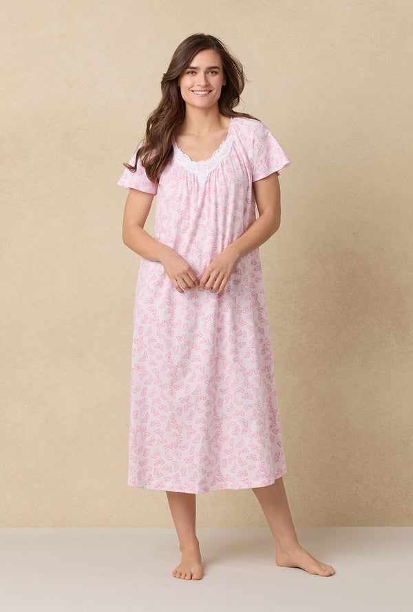 Carole Hochman Pink Butterfly Cotton Ballet Nightgown