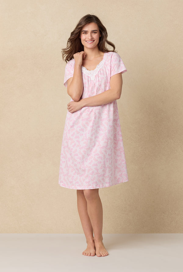 Carole Hochman Pink Butterfly Cotton Waltz Nightgown