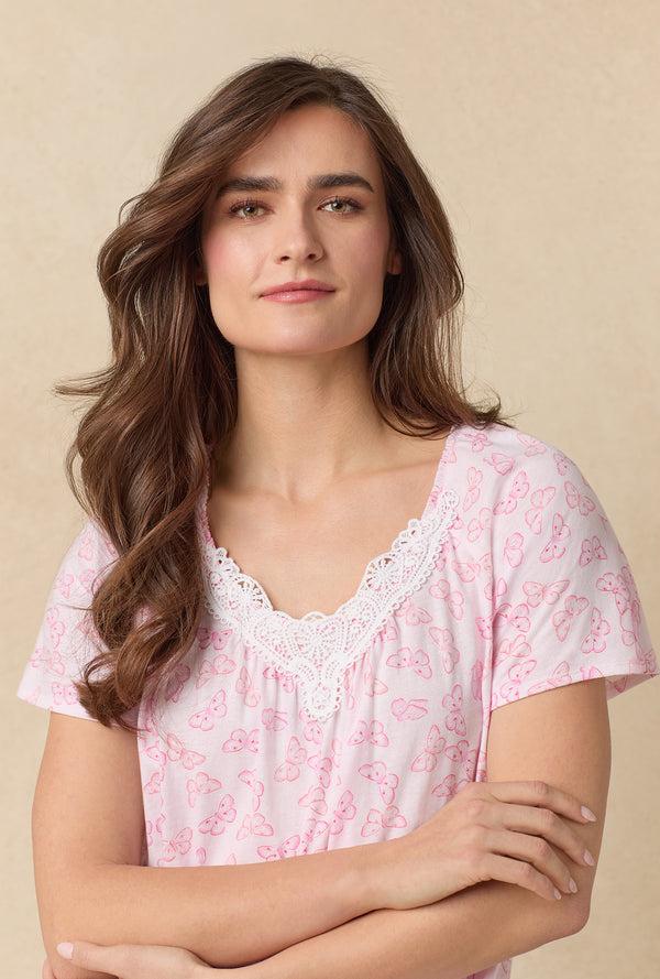 Carole Hochman Pink Butterfly Cotton Waltz Nightgown