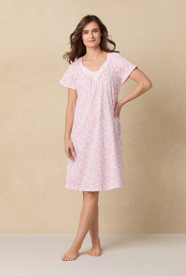 carole hochman Pink Butterfly Cotton Waltz Nightgown