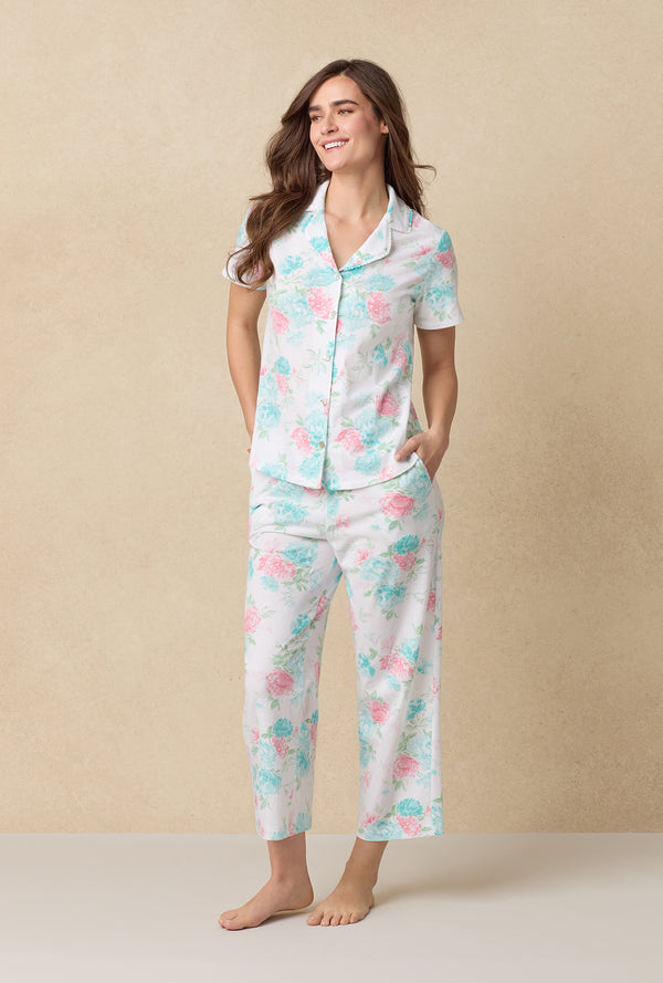 Carole Hochman Precious Peony Cotton Capri Pajama Set
