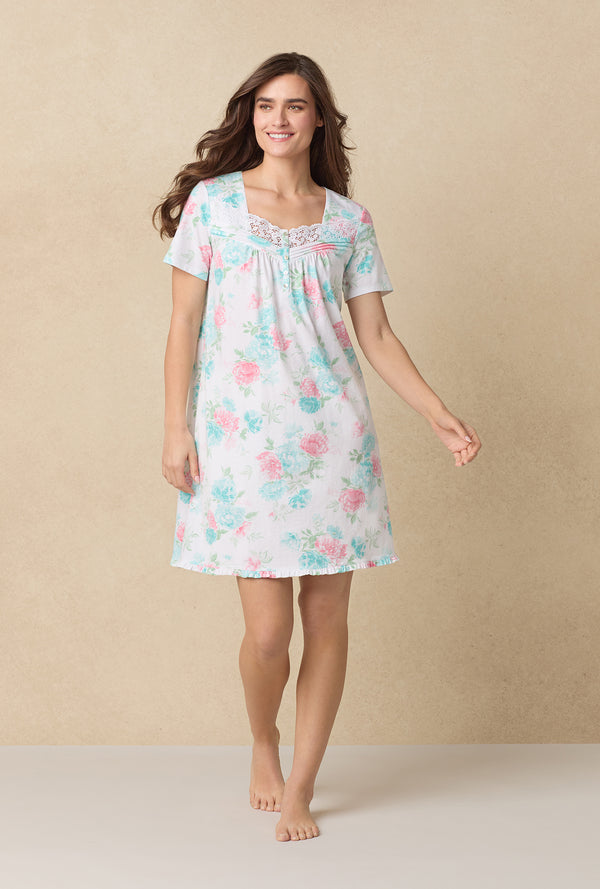 Carole Hochman Precious Peony Cotton Short Nightgown