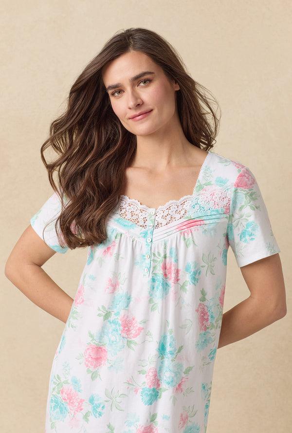 Carole Hochman Precious Peony Cotton Short Nightgown