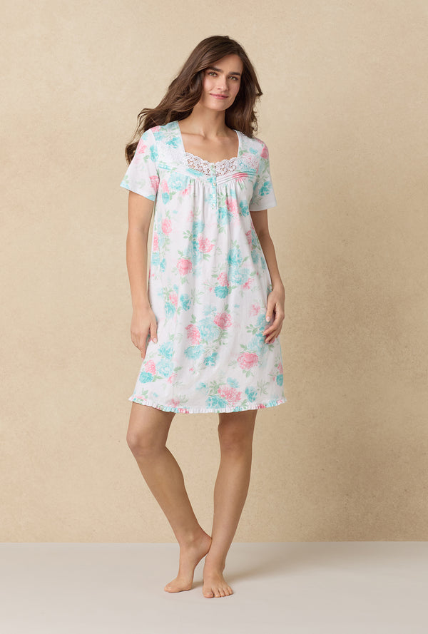 carole hochman Precious Peony Cotton Short Nightgown