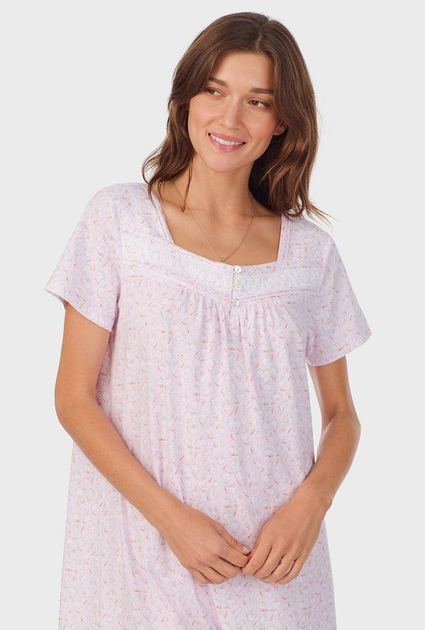 Carole Hochman Sweet Bunny Cap Sleeve Cotton Waltz Nightgown