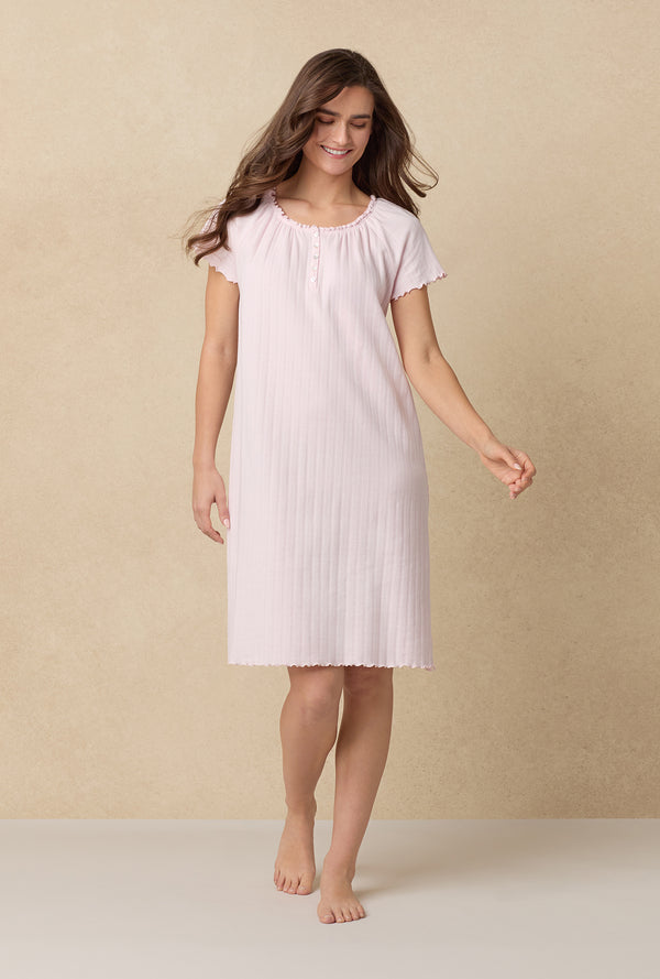 Carole Hochman Sweet Rose Cotton Pointelle Waltz Nightgown