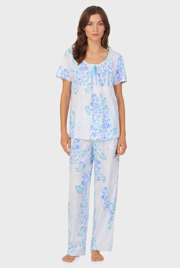carole hochman Watercolor Floral Cotton Long Pajama Set