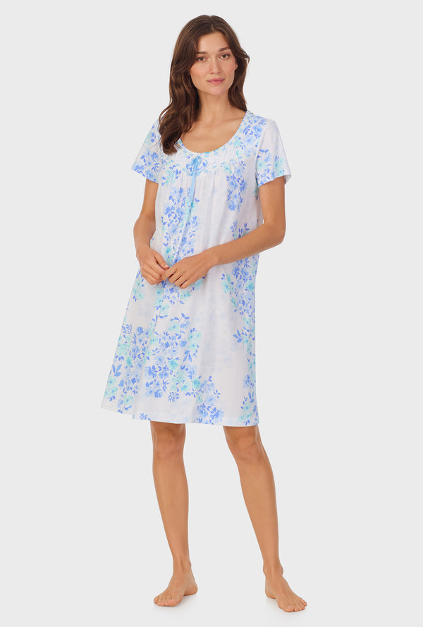 Carole Hochman Watercolor Floral Cotton Short Nightgown