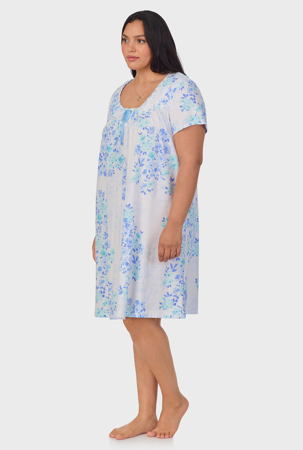 Carole Hochman Watercolor Floral Cotton Short Nightgown