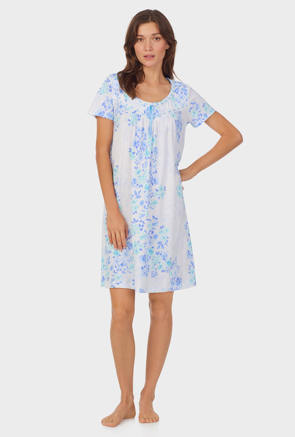 carole hochman Watercolor Floral Cotton Short Nightgown