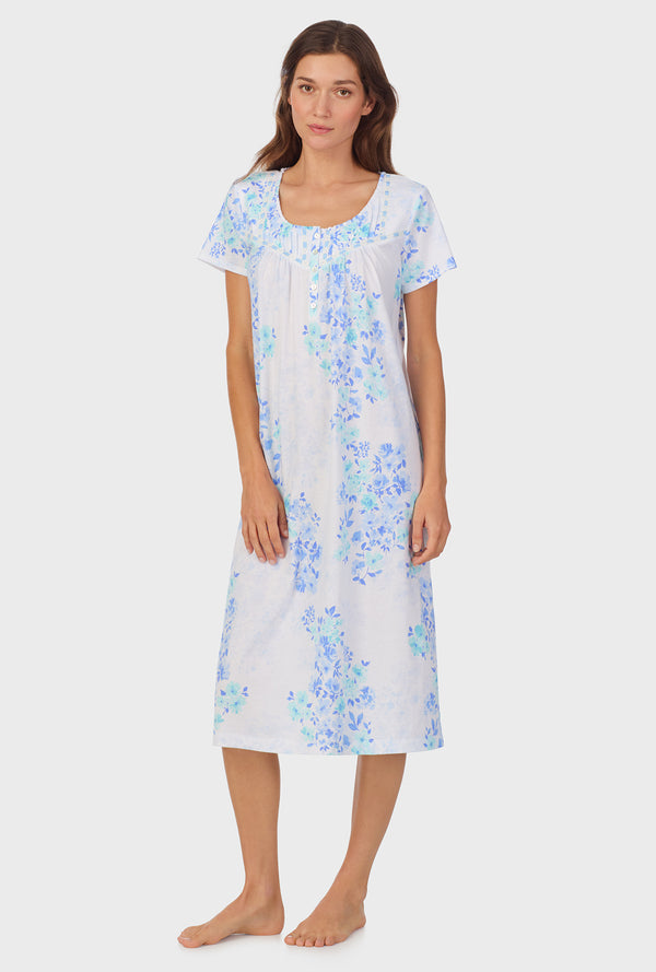Carole Hochman Watercolor Floral Cotton Waltz Nightgown
