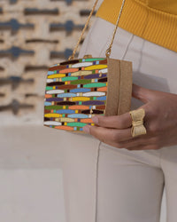 Carolina Bucci 13BC X Carolina Bucci Woven Rainbow Clutch