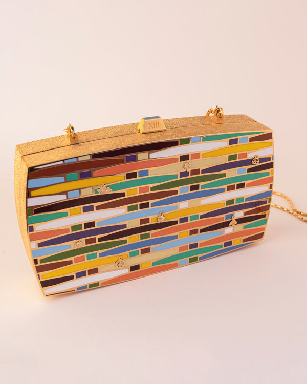 carolina bucci 13BC x Carolina Bucci Woven Rainbow Clutch