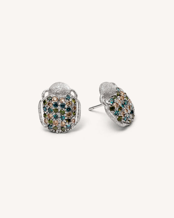 carolina bucci Pavé Scarab Earrings
