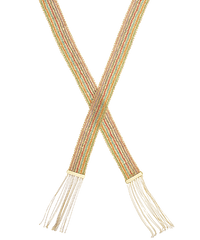 Carolina Bucci Rainbow Striped 2cm Woven Scarf