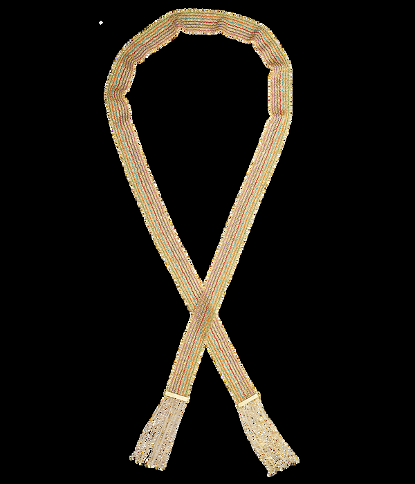 carolina bucci Rainbow Striped 2cm Woven Scarf