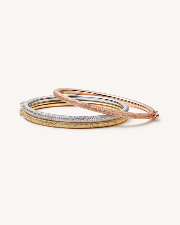 carolina bucci Florentine Finish Thick Bangle Set Mix Gold