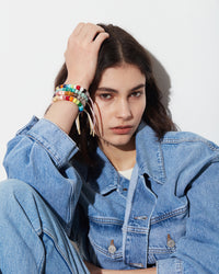 Carolina Bucci FORTE Beads Rainbow Bracelet With Quadrifoglio Bead