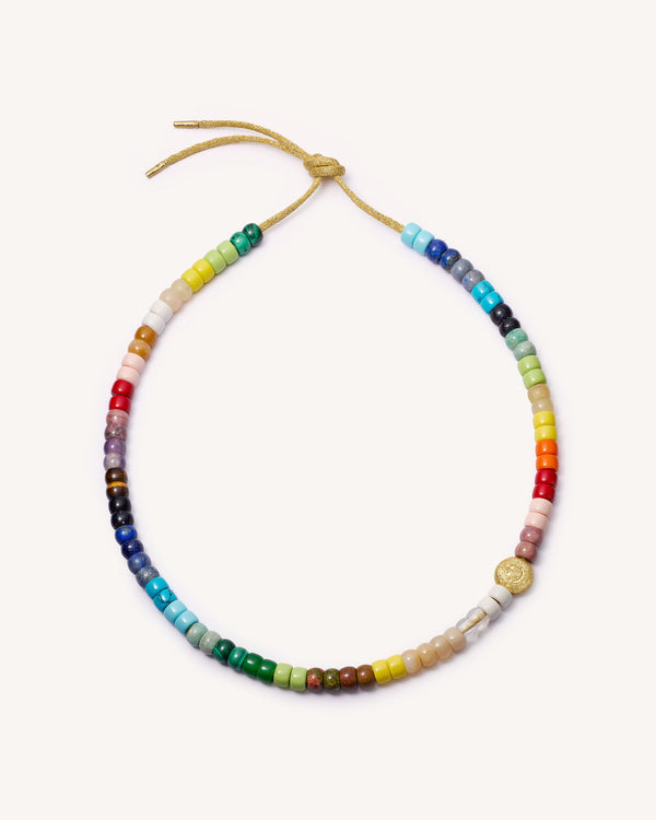 carolina bucci FORTE Beads Rainbow Necklace with Sorriso Bead