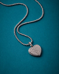 Carolina Bucci White Diamond Pavé Cuore Necklace 18k White Gold