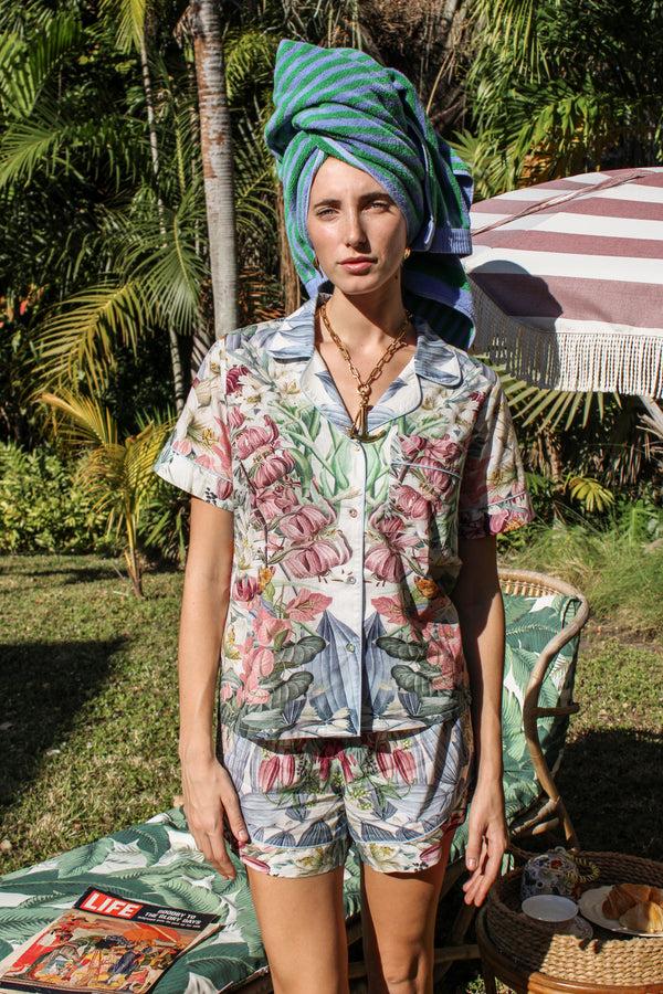 Carolina K Blue Flower Short Pajama Set - Final Sale