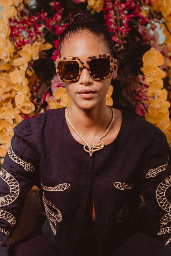 Carolina K Leopard Sunglasses