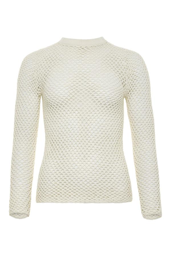 carolina k Long Sleeve Crochet Top - Final Sale
