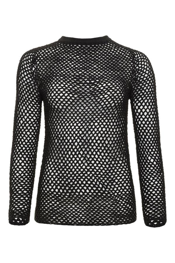 carolina k Long Sleeve Crochet Top - Final Sale