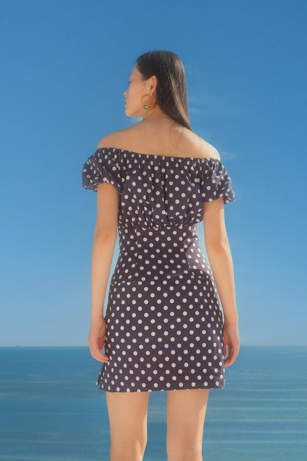 Caroline Constas CALLA MINI DRESS NAVY IVORY COMBO