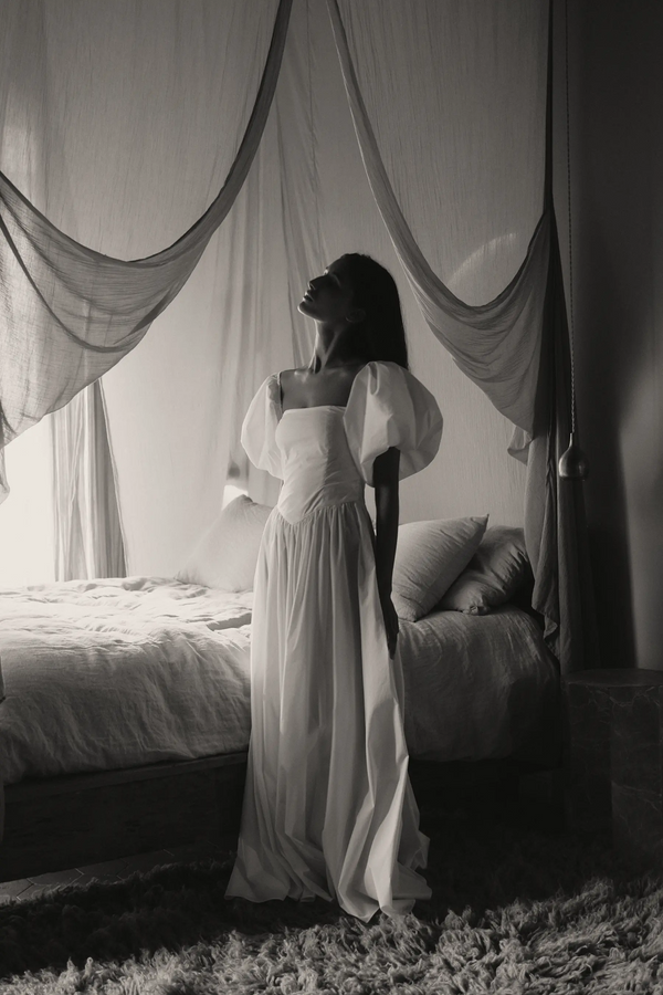 caroline constas CHRISTINA GOWN WHITE