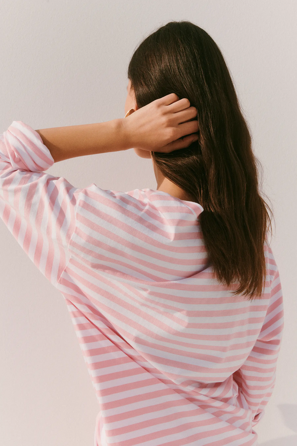 Caroline Constas JESSEL TOP PINK PETAL STRIPE