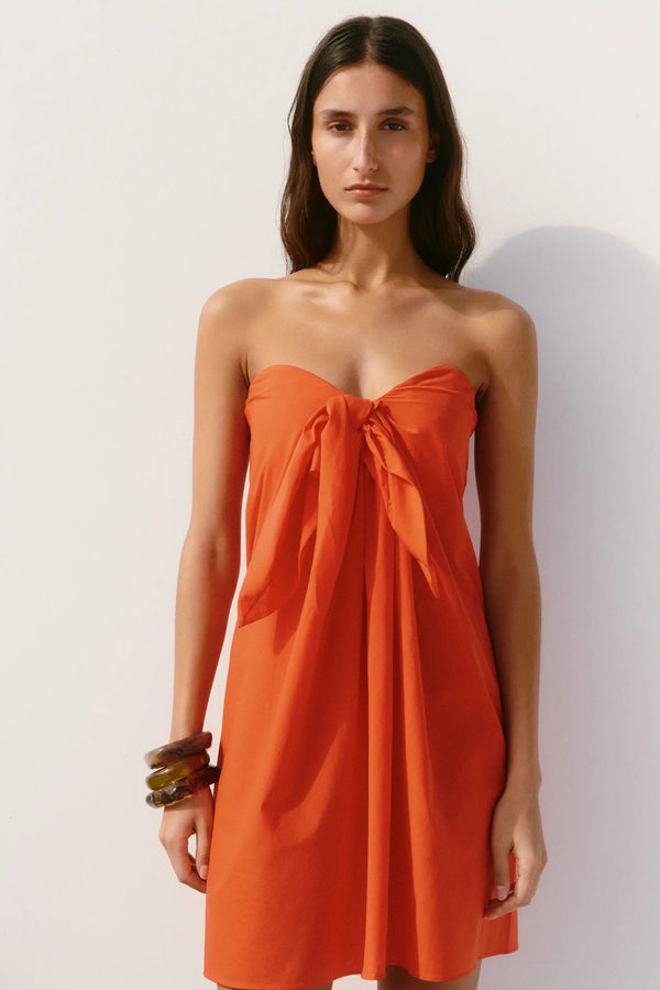 caroline constas KAIA MINI DRESS FIERY RED