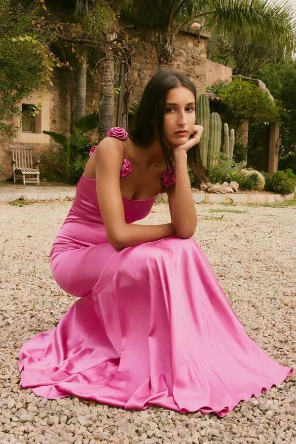 Caroline Constas MARCELLA GOWN FLAMINGO