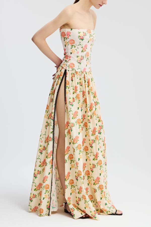 Caroline Constas MARIANA DRESS WHITE FLORAL