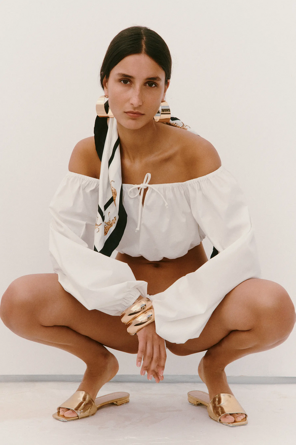 Caroline Constas NADIA KEYHOLE TOP WHITE