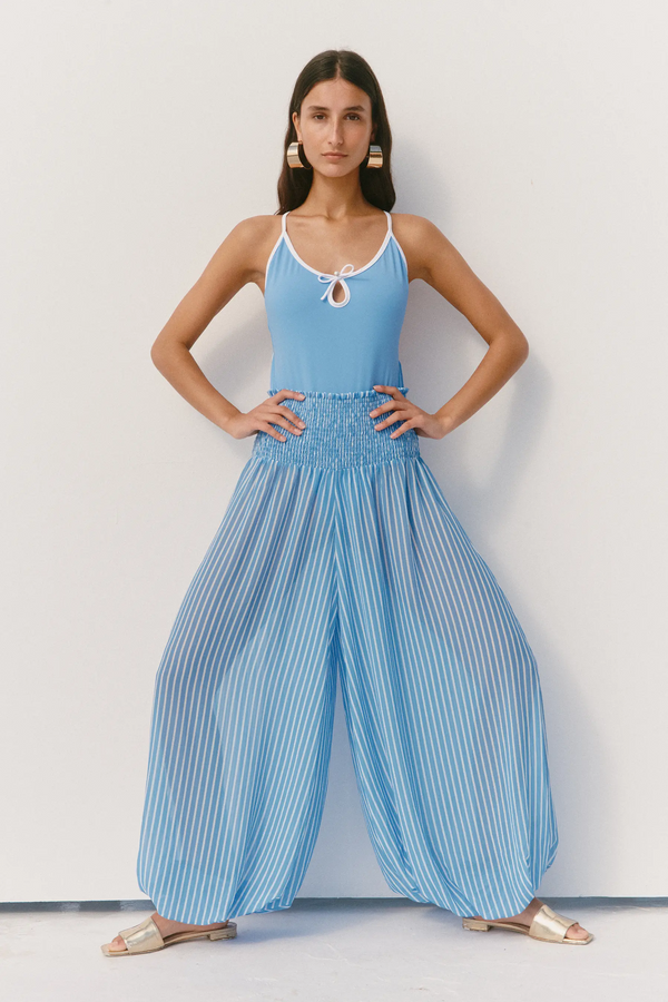 caroline constas RENA PANT SKY BLUE MULTI
