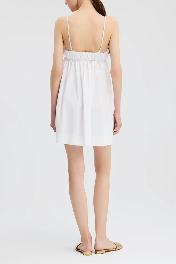 Caroline Constas ROSALINE EMPIRE MINI DRESS WHITE