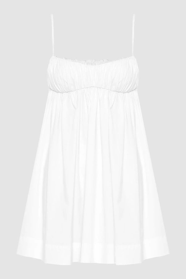Caroline Constas ROSALINE EMPIRE MINI DRESS WHITE