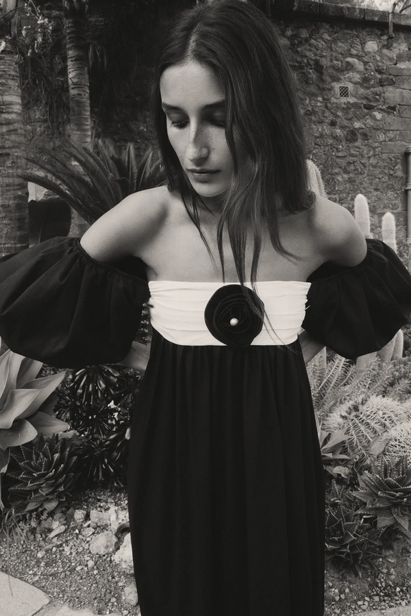 Caroline Constas SANTINA DRESS BLACK MULTI