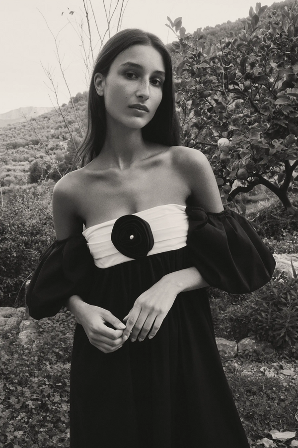 caroline constas SANTINA DRESS BLACK MULTI