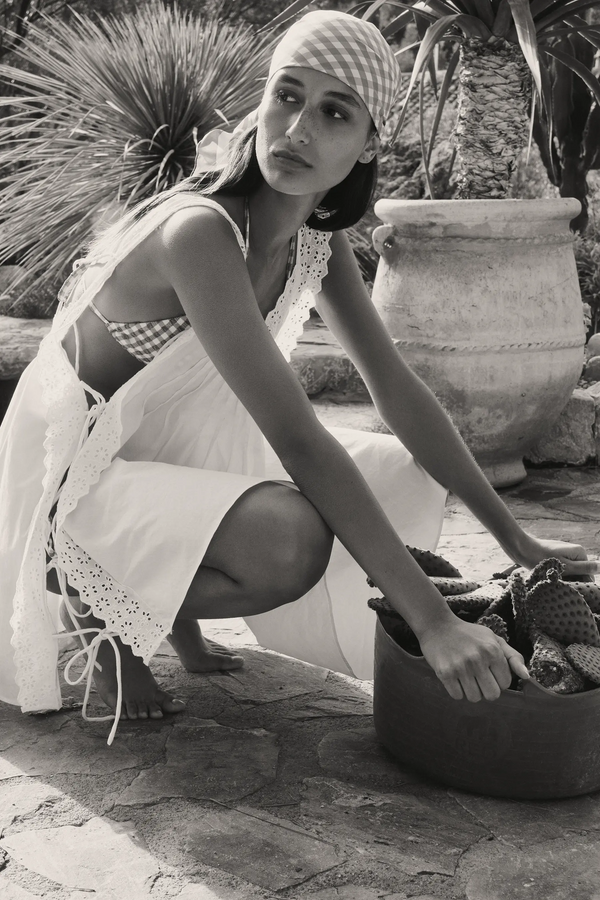 Caroline Constas LUCILLA EYELET TRIMMED OPEN BACK MINI DRESS WHITE