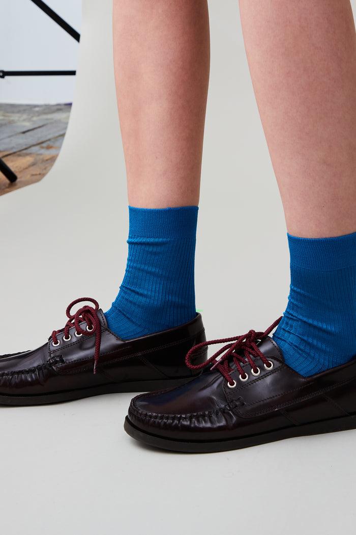 caron callahan BAXTER BOAT SHOE Oxblood Satin Leather