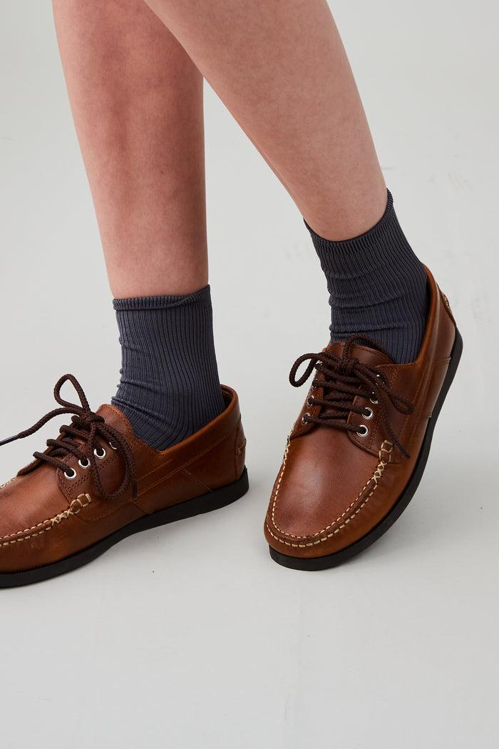 Caron Callahan BAXTER BOAT SHOE Brown Leather