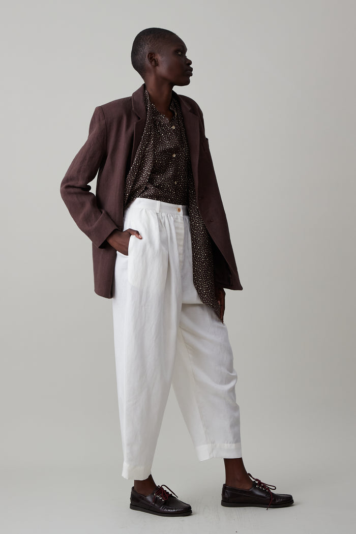 Caron Callahan BRADY TROUSER Cream Tencel Linen