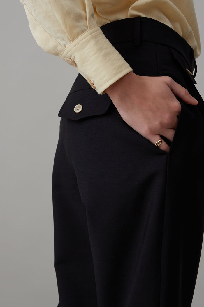 Caron Callahan CALLUM PANT Black Tropical Wool