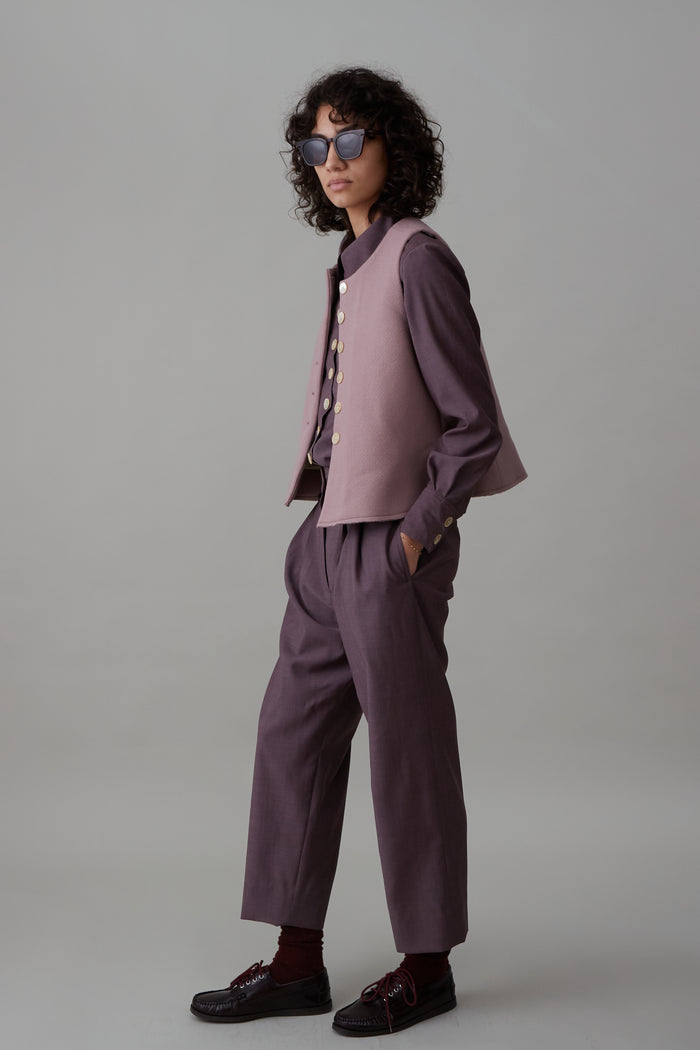 Caron Callahan CALLUM PANT Mauve Tropical Wool