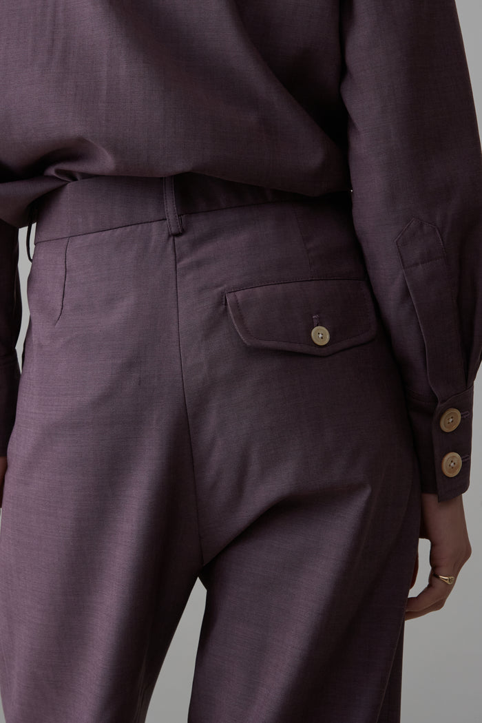 Caron Callahan CALLUM PANT Mauve Tropical Wool