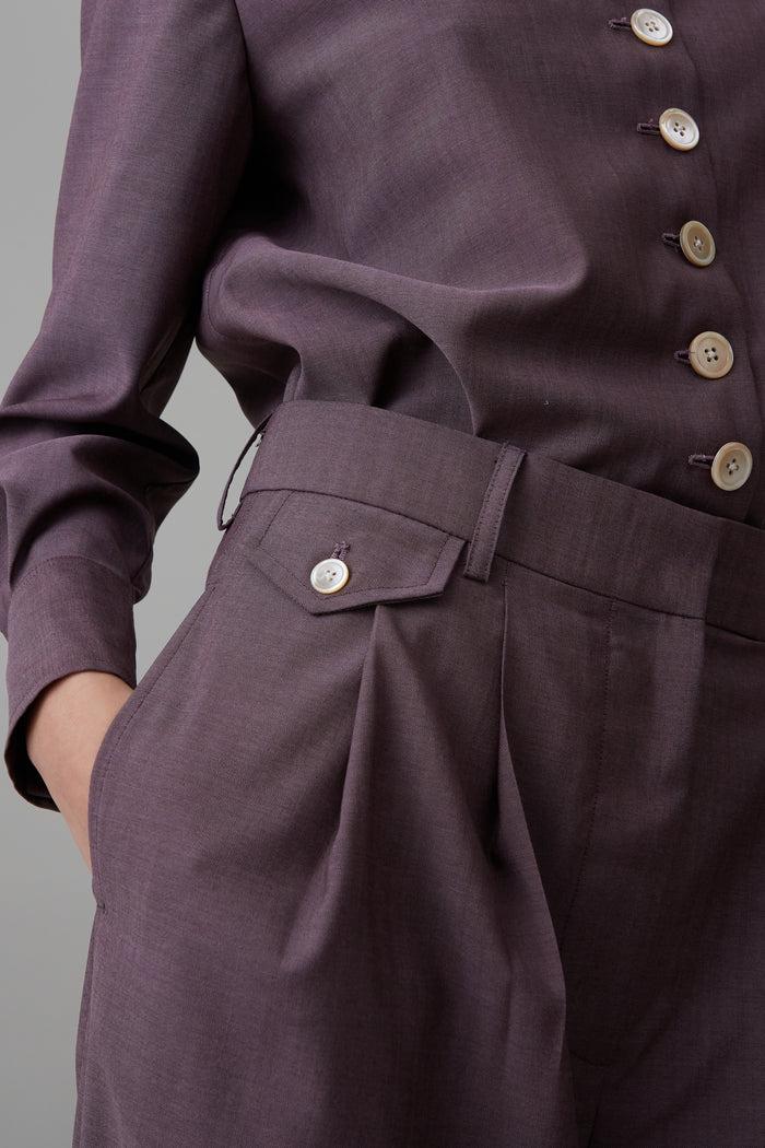 Caron Callahan CALLUM PANT Mauve Tropical Wool